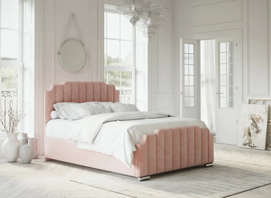 Art Deco Upholstered Bedframe-Mr Slumber