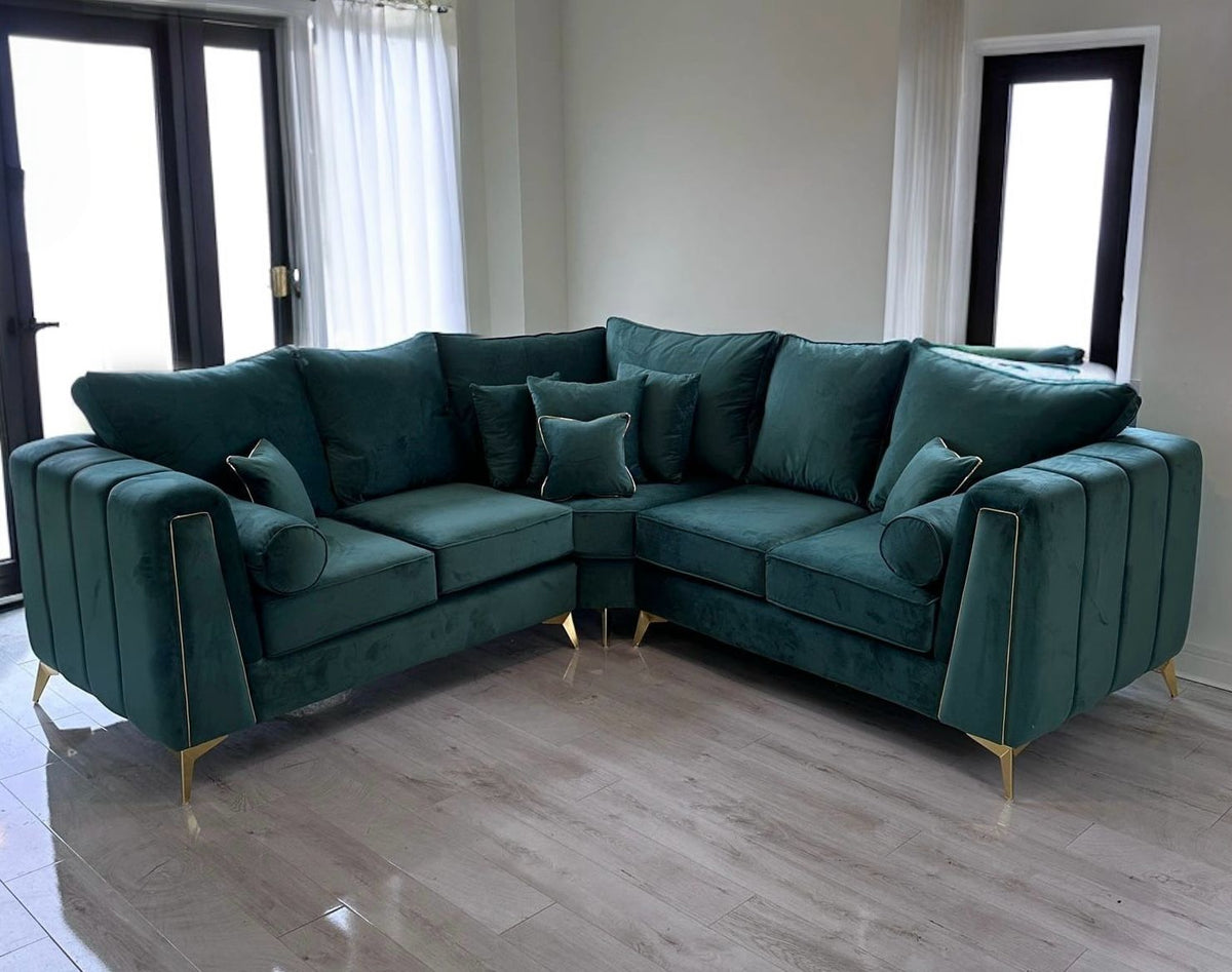 Elizabeth Corner Fabric Sofa - Fullback & Cushions