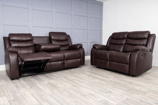 Roma Recliner 3+2+1 Brown Leather Suite