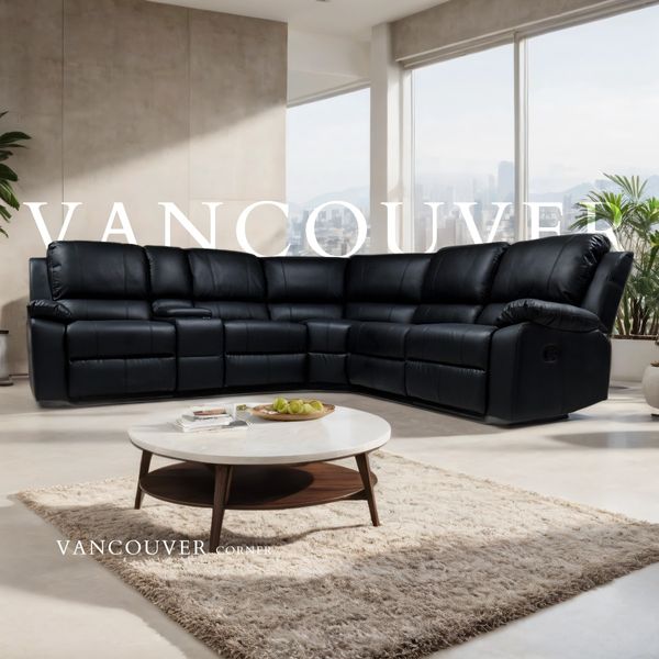 Vancouver Corner Recliner Sofa Leather/Fabric - 5 Colours